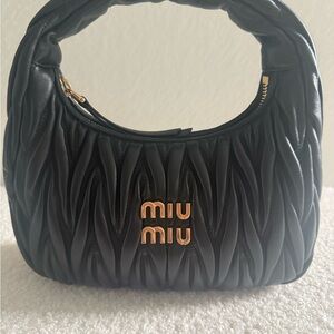 Miu Miu Wander Matelassé Nappa Leather Hobo Bag
